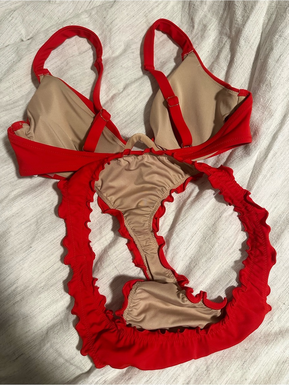 Shade & Shore Red Ruffled Bikini Set - Picture 4 of 6